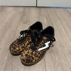 Leopard Print Sneakers with Black Laces